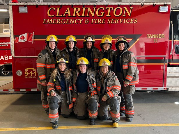  Clarington’s female firefighters gathered to share advice for International Women’s Day.