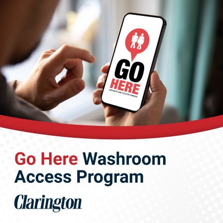 Graphic with text "Go Here Washroom Access Program"