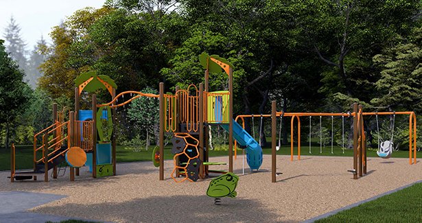 Concept drawing Solina Park playground equipment.