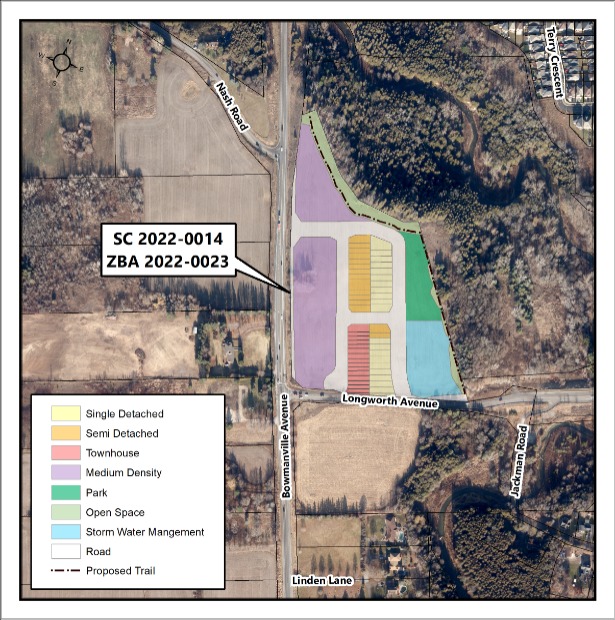 Map showing the proposed development area