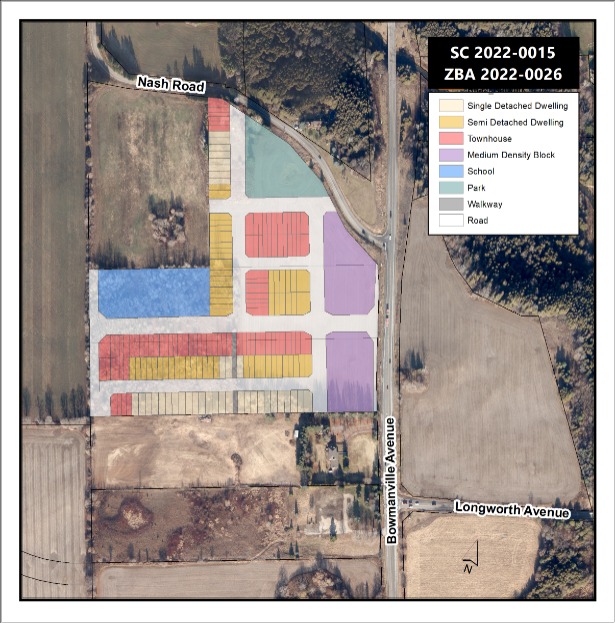 Map showing proposed development area