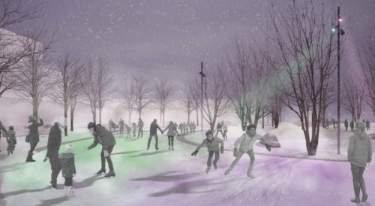 A rendering of Clarington's first outdoor refrigerated skating trail at South Bowmanville Recreation Centre.