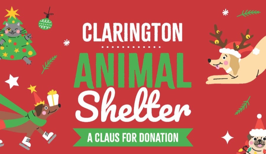 Clarington Animal Shelter A Claus for Donation. Click for an accessible PDF version