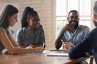 Diverse group of people having a meeting