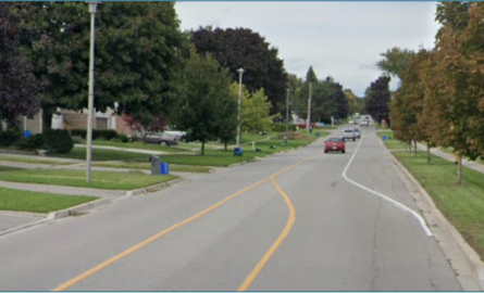 A lateral shift in the street design.