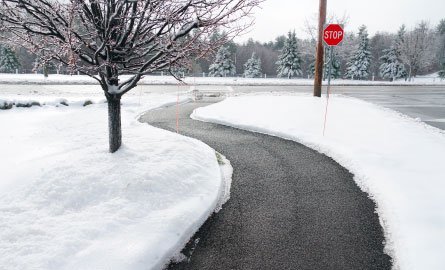 A cleared municipal sidewalk.